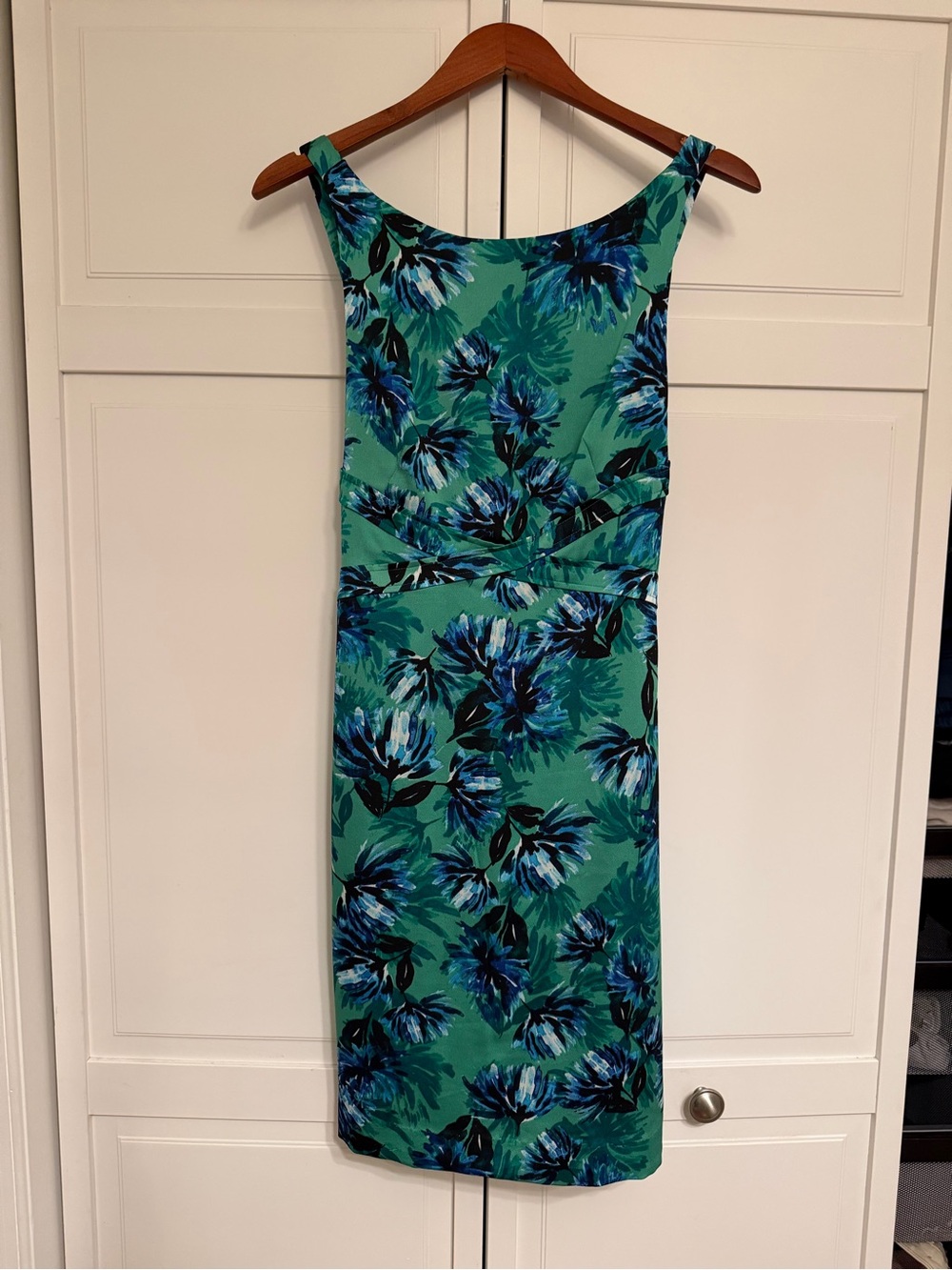 Banana Republic Teal Green Floral Sheath Dress